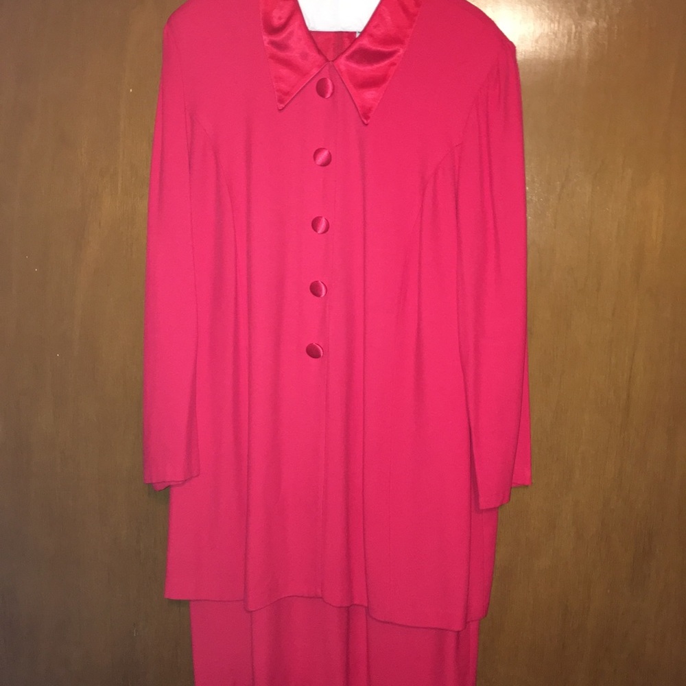 Red business suit dress